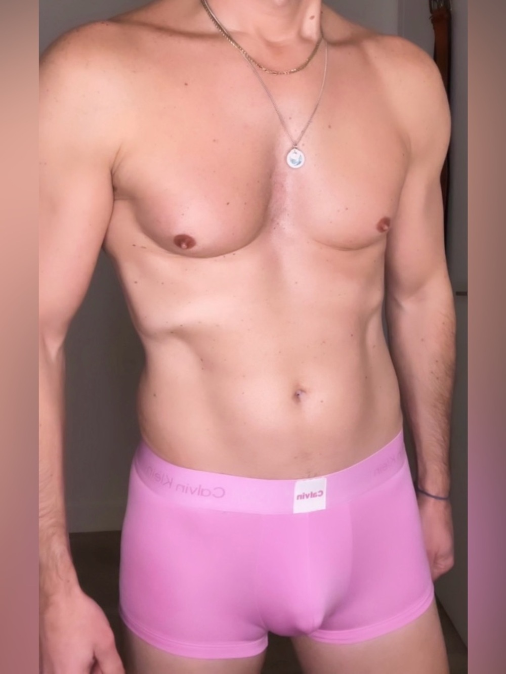 Calvin Klein | Icon Logo Microfiber Stretch Low Rise Trunk in Pink (Small) - Picture 13 of 14
